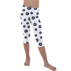 Totoro - Soot Sprites Pattern Kids  Lightweight Velour Capri Leggings  by Valentinaart