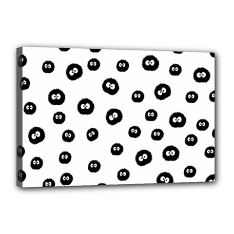 Totoro - Soot Sprites Pattern Canvas 18  X 12  (stretched) by Valentinaart