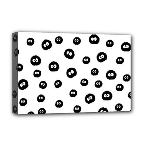 Totoro - Soot Sprites Pattern Deluxe Canvas 18  X 12  (stretched) by Valentinaart