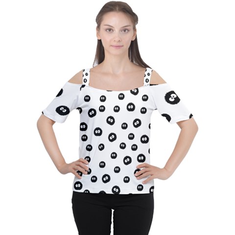 Totoro - Soot Sprites Pattern Cutout Shoulder Tee by Valentinaart