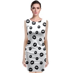 Totoro - Soot Sprites Pattern Sleeveless Velvet Midi Dress