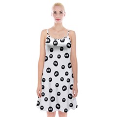 Totoro - Soot Sprites Pattern Spaghetti Strap Velvet Dress