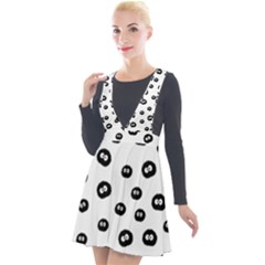 Totoro - Soot Sprites Pattern Plunge Pinafore Velour Dress