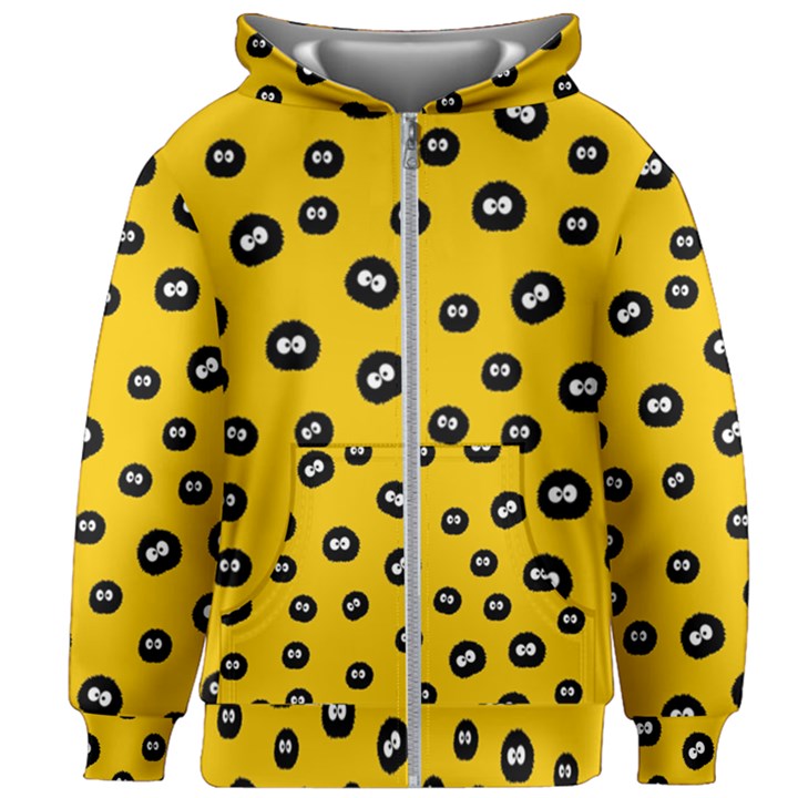 Totoro - Soot Sprites Pattern Kids  Zipper Hoodie Without Drawstring