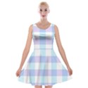 Gingham Duo Aqua On Lavender Velvet Skater Dress View1