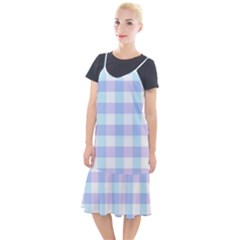 Gingham Duo Aqua On Lavender Camis Fishtail Dress by retrotoomoderndesigns