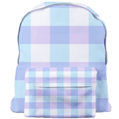 Gingham Duo Aqua On Lavender Giant Full Print Backpack