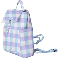 Gingham Duo Aqua On Lavender Buckle Everyday Backpack