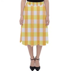 Gingham Duo Orange On Yellow Classic Midi Skirt