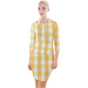 Gingham Duo Orange On Yellow Quarter Sleeve Hood Bodycon Dress View1