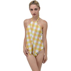 Gingham Duo Orange On Yellow Go With The Flow One Piece Swimsuit