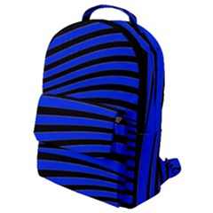 Black And Blue Linear Abstract Print Flap Pocket Backpack (small) by dflcprintsclothing