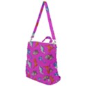 Dinosaurs - Fuchsia Crossbody Backpack View1