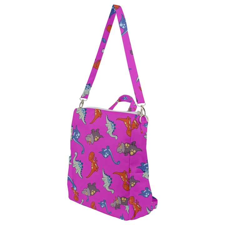 Dinosaurs - Fuchsia Crossbody Backpack