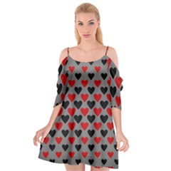 Red & Black Hearts - Grey Cutout Spaghetti Strap Chiffon Dress by WensdaiAmbrose