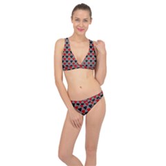 Red & Black Hearts - Grey Classic Banded Bikini Set  by WensdaiAmbrose