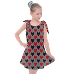 Red & Black Hearts - Grey Kids  Tie Up Tunic Dress by WensdaiAmbrose