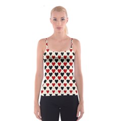 Red & Black Hearts - Eggshell Spaghetti Strap Top