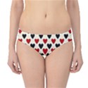 Red & Black Hearts - Eggshell Hipster Bikini Bottoms View1