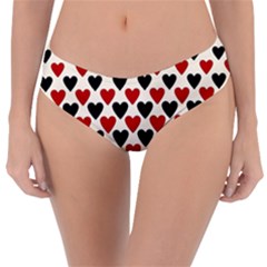 Red & Black Hearts - Eggshell Reversible Classic Bikini Bottoms by WensdaiAmbrose