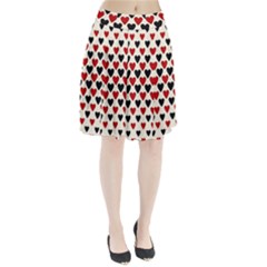 Red & Black Hearts - Eggshell Pleated Skirt by WensdaiAmbrose