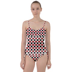 Red & Black Hearts - Eggshell Sweetheart Tankini Set by WensdaiAmbrose