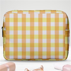 Gingham Duo Orange On Yellow Make Up Pouch (large)