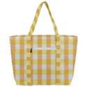 Gingham Duo Orange On Yellow Zip Up Canvas Bag View3