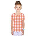 Gingham Duo Red On Orange Kids  One Piece Tee View1