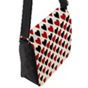 Red & Black Hearts - Eggshell Flap Closure Messenger Bag (S) View2