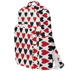 Red & Black Hearts - Eggshell Double Compartment Backpack