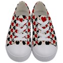 Red & Black Hearts - Eggshell Kids  Low Top Canvas Sneakers View1