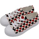 Red & Black Hearts - Eggshell Kids  Low Top Canvas Sneakers View2