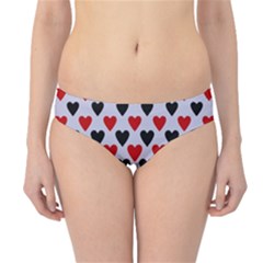 Red & White Hearts- Lilac Blue Hipster Bikini Bottoms by WensdaiAmbrose