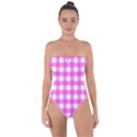 Gingham Duo Fuschia On Pink Tie Back One Piece Swimsuit View1