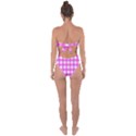 Gingham Duo Fuschia On Pink Tie Back One Piece Swimsuit View2