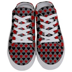 Red & Black Hearts - Grey Half Slippers by WensdaiAmbrose