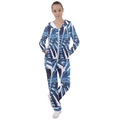 Blue monstera leaves Women s Tracksuit