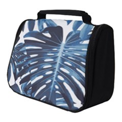 Blue monstera leaves Full Print Travel Pouch (Small)