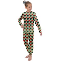 Red & Black Hearts - Olive Kids  Long Sleeve Set  by WensdaiAmbrose