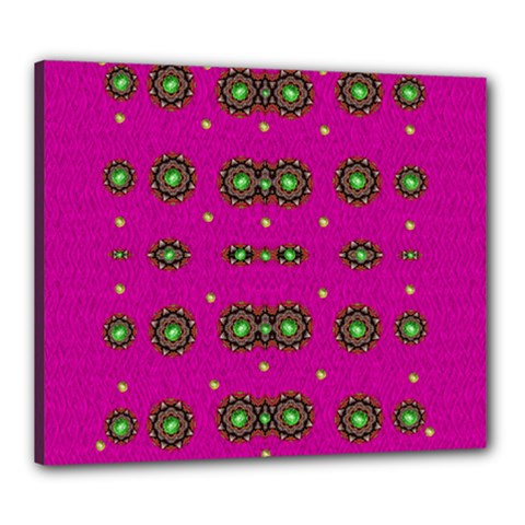 Stars In Fern And Love Ornate Canvas 24  X 20  (stretched) by pepitasart