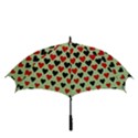 Red & Black Hearts - olive Golf Umbrellas View3