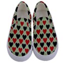 Red & Black Hearts - olive Kids  Canvas Slip Ons View1