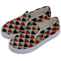 Red & Black Hearts - olive Kids  Canvas Slip Ons View2