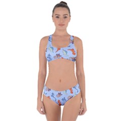 Dinosaurs - Baby Blue Criss Cross Bikini Set by WensdaiAmbrose