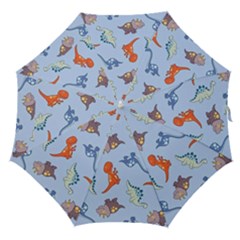 Dinosaurs - Baby Blue Straight Umbrellas by WensdaiAmbrose