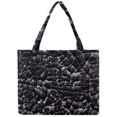 Black And White Grunge Cracked Abstract Print Mini Tote Bag by dflcprintsclothing