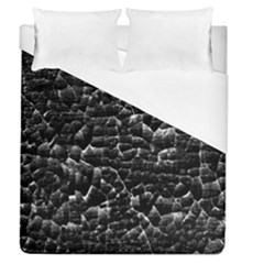 Black And White Grunge Cracked Abstract Print Duvet Cover (queen Size)