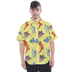 Dinosaurs - Yellow Finch Men s Short Sleeve Shirt