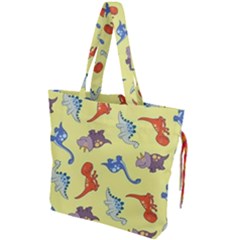 Dinosaurs - Yellow Finch Drawstring Tote Bag by WensdaiAmbrose